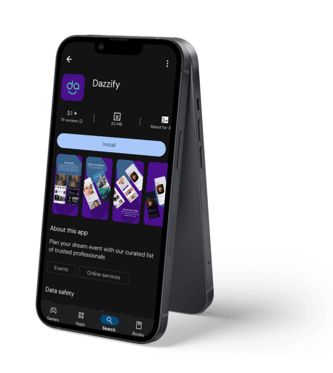 Dazzify App Mockup